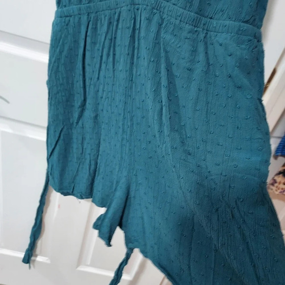 LOFT Plus Dark Teal Blue Clip Dot Romper in Size 22 - Picture 10 of 13